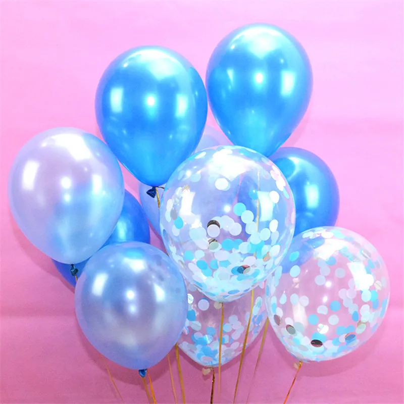 blue confetti balloons party decoration