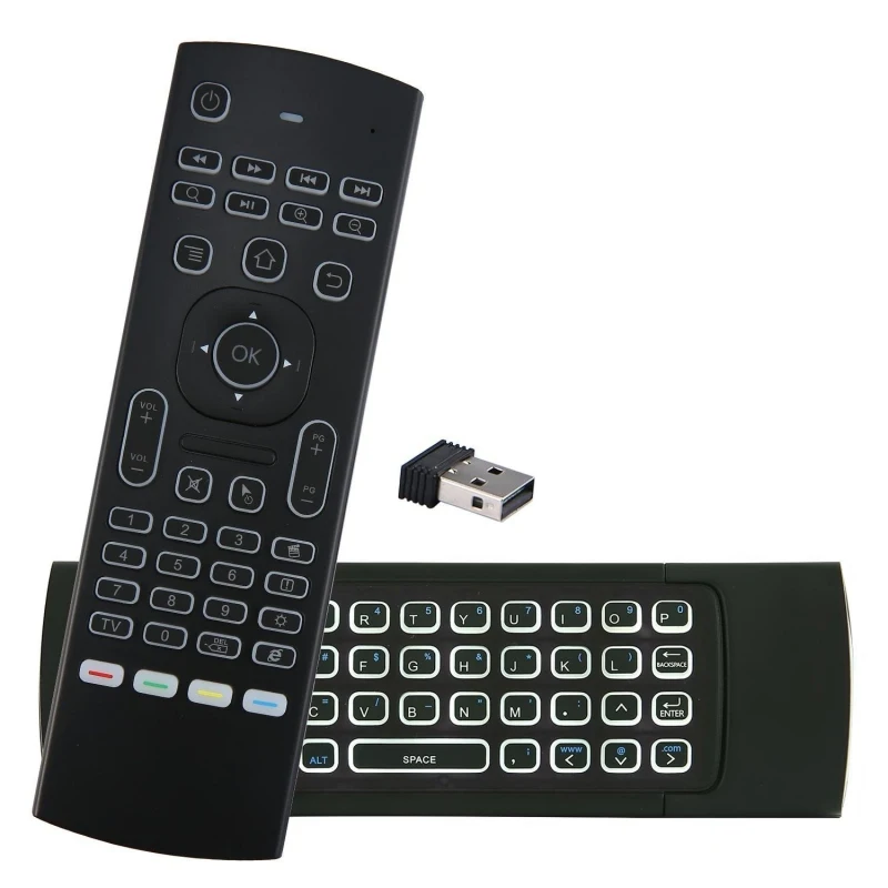 MX3 voice  Backlit  Air Mouse T3 Google Smart Remote Control IR 2.4G RF Wireless Keyboard For Android  Linux Mac OS Gyro remote 