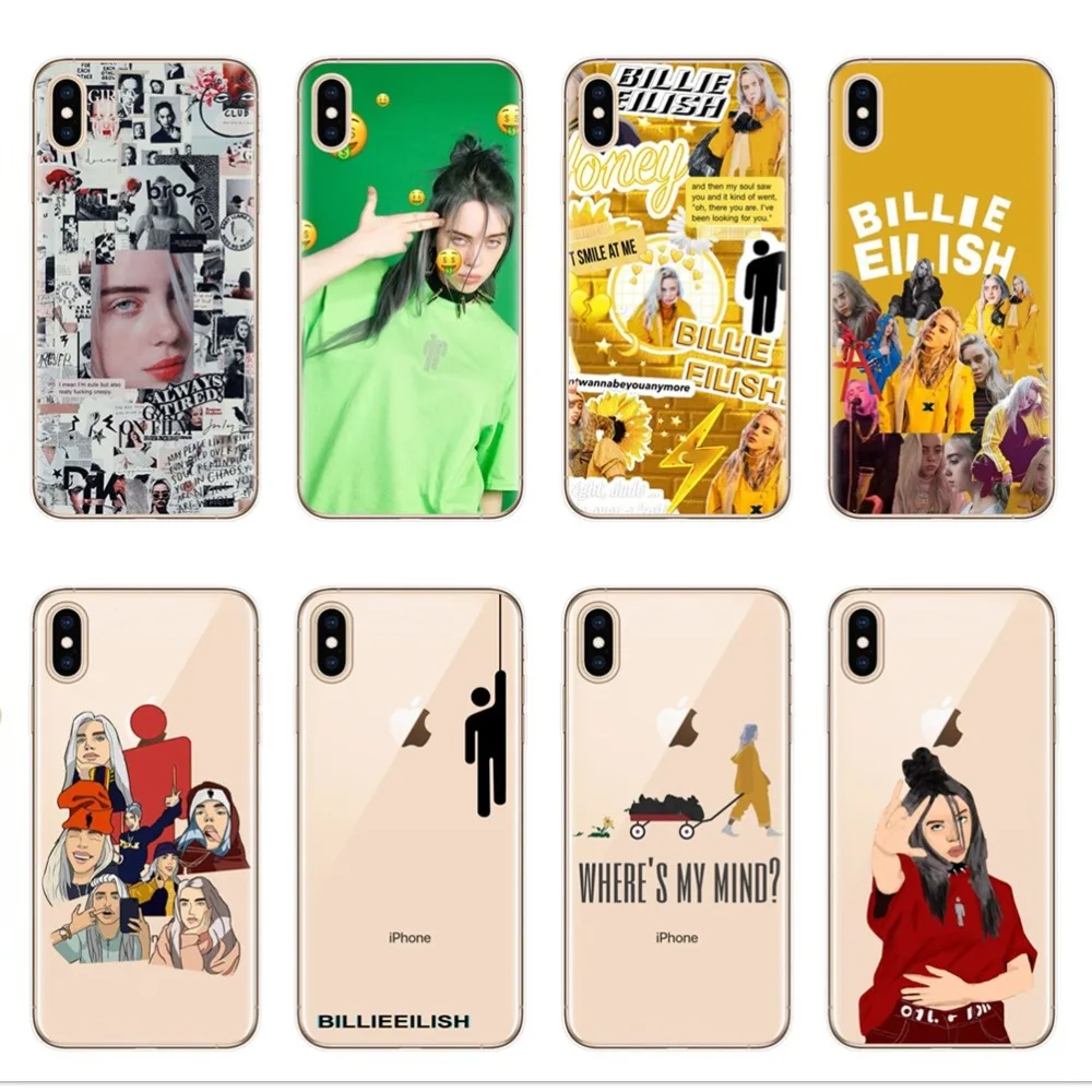 

Billie eilish Silicon Phone Case For iPhone 7 8 Plus XS Max XR rainbow Cases For iPhone X 8 7 6 6S Plus 5 SE Soft TPU Cover