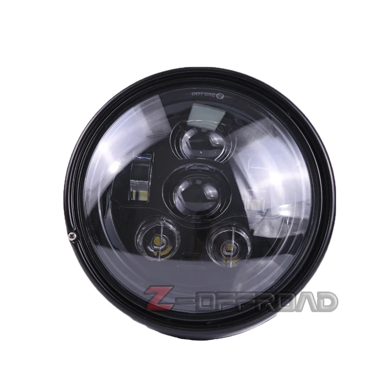 

7Inch LED Motorcycle Headlamp Lighting Housing Shell+7" LED H4 Black DOT EMARK Projector Headlight Light lamp For Motorcycle