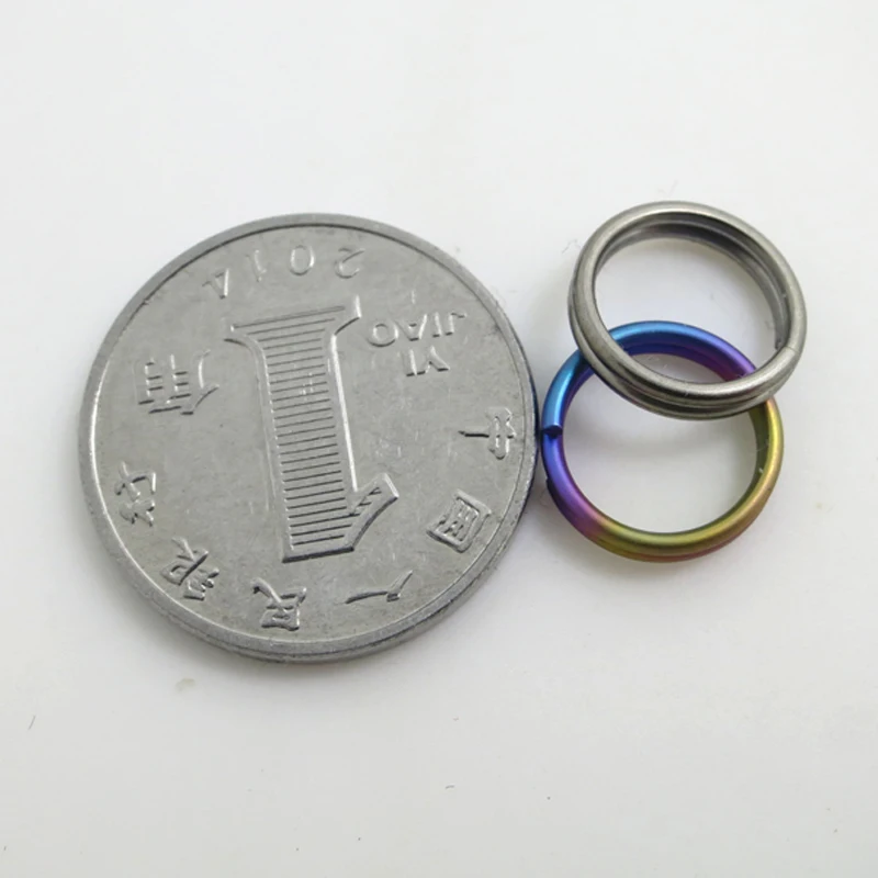 10 шт. титановый сплав кольцо для ключей Открытый EDC карманный инструмент 10 мм мини брелок пряжка круг зажим