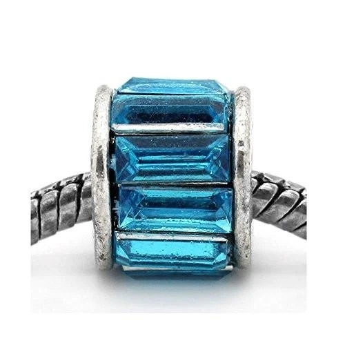 Birthstone Spacer Bead Charm for European Snake chain Charm Bracelet