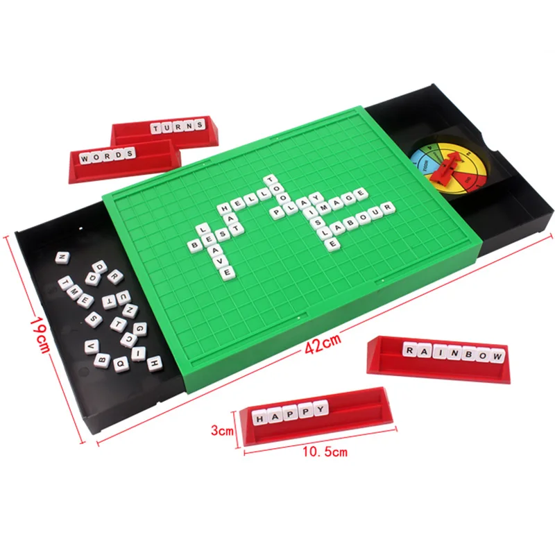 Finger Rock Letras Scrabble Настольная игра Кроссворд английские буквы игра-головоломка детская обучающая английская орфография Настольная Игра пазл игрушка - Цвет: Crossword