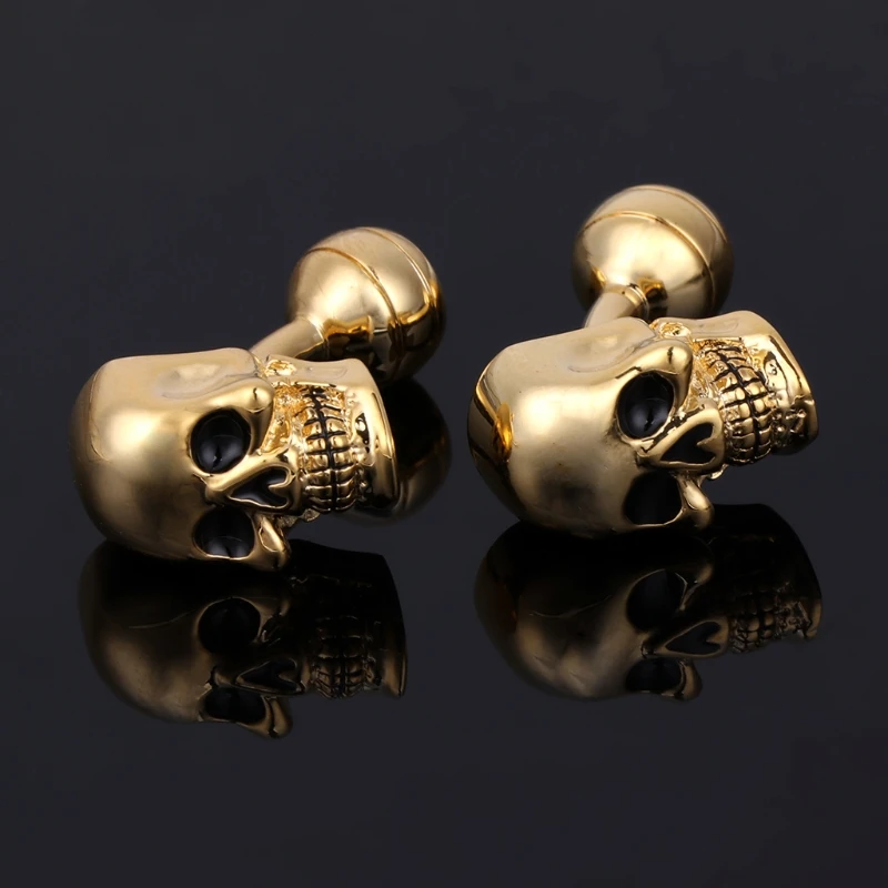 

JAVRICK 1Pair Men's Punk Gothic Skull Head Skeleton Shirt Cufflinks Cuff Links Jewelry Gift Accessories NEW