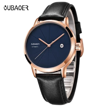 

OUBAOER Casual Watch Men Self Wind Mechanical Watches Leather Bracelet Auto Date Wristwatches Reloj Hombre Automatic OB2025B