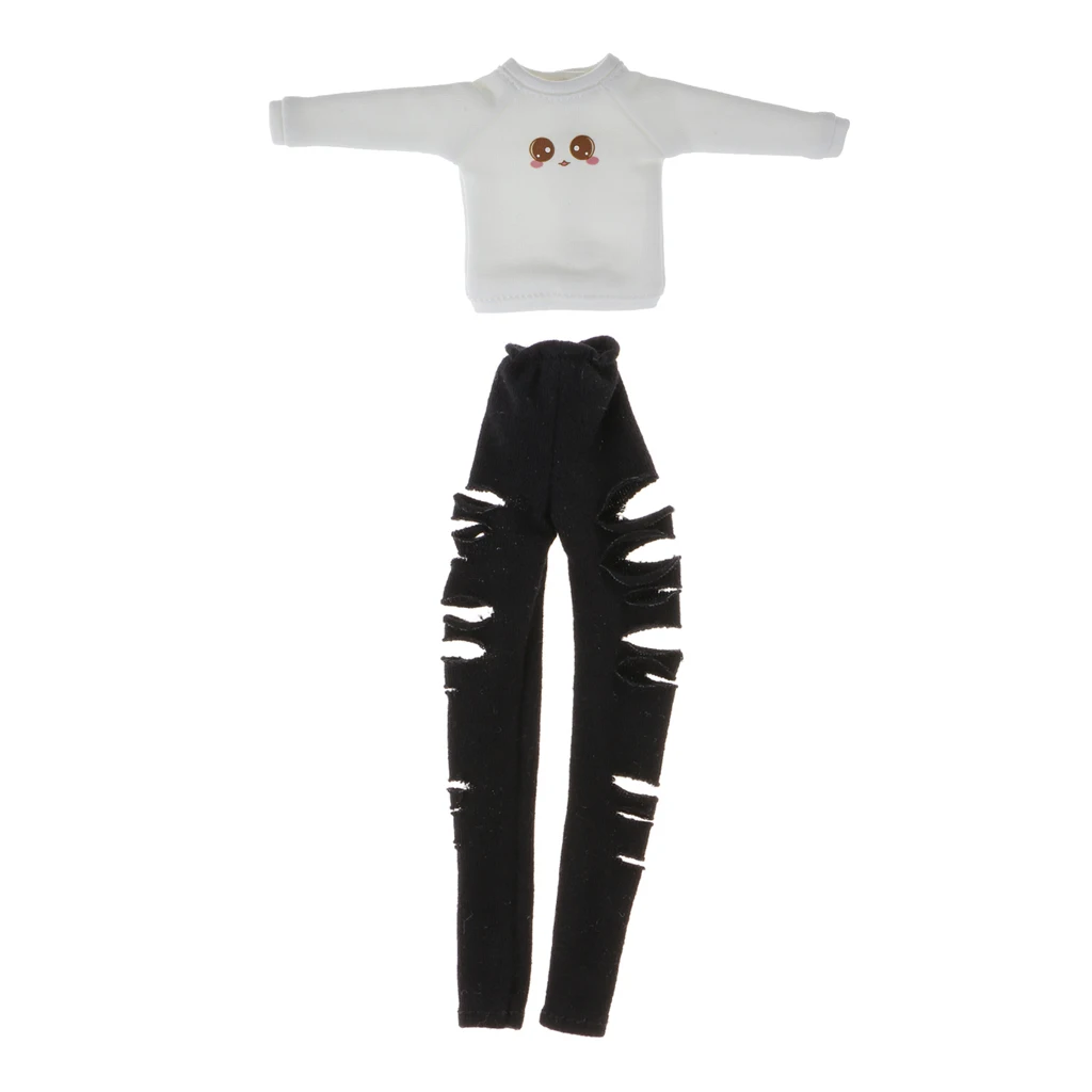 Lovely Cotton Short Sleeve Pullover T-shirt for Blythe Doll Clothes White