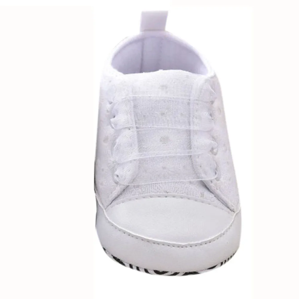 Бандаж с принтом для маленьких девочек; парусиновая обувь для новорожденных; BTTF - Цвет: Белый