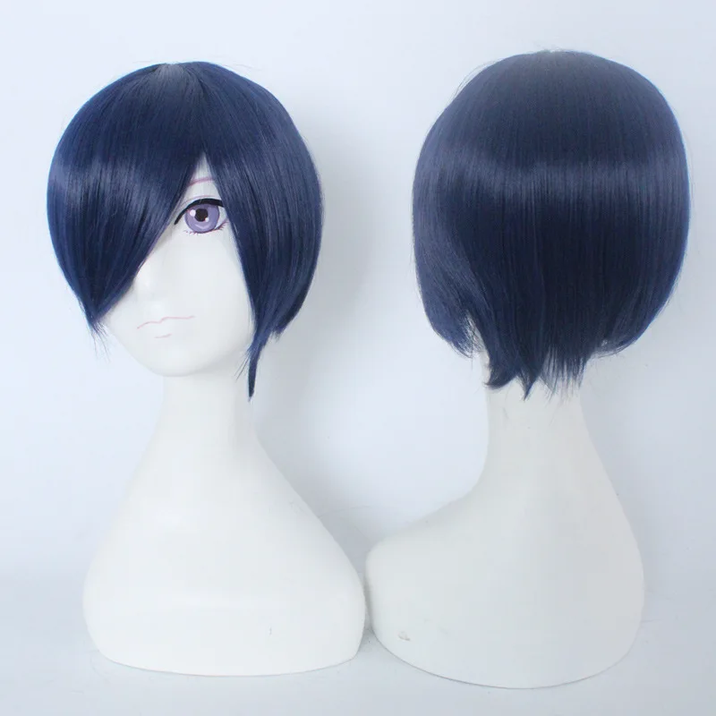 Harajuku Peluca Cosplay Del Anime Azul Oscuro Mujeres Universal Cierre Cara Cara A Reparar El Cabello Corto Sintetico Recta Perruque H048 Cosplay Wig Anime Cosplay Wigharajuku Cosplay Aliexpress