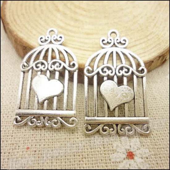 

50 pcs Charms Birdcage Pendant Tibetan silver Zinc Alloy Fit Bracelet Necklace DIY Metal Jewelry Findings