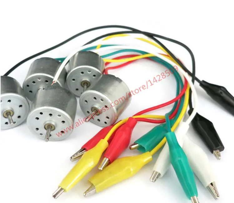 

130 Super-Silent Motor Solar Energy Supply MICRO DC motor Carbon Brush Reversing with alligator clip wire DIY Model