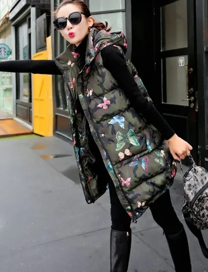 

New brand fashion women winter jacket womens winter coats 90% cotton super warm waterproof windproof green long vest parkas