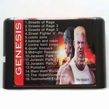 

New 16 In 1 Sega Multi Game Cartridge For 16 bit Sega Mega Drive / Genesis