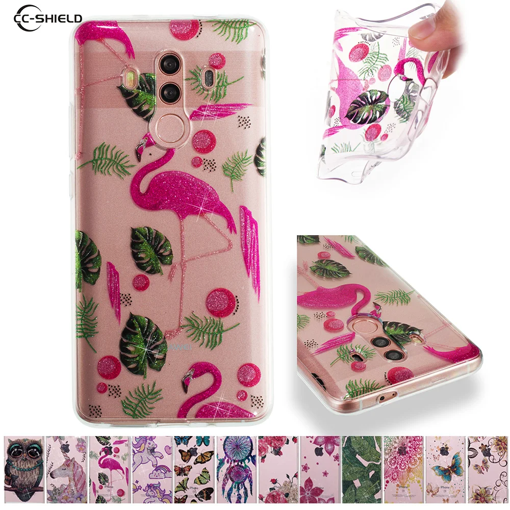 

Glitter Soft Case for Huawei Mate 10 Pro BLA L29 Transparent Silicone Unicorn Flamingo Phone Case for Huawei Mate10 Pro BLA-L29