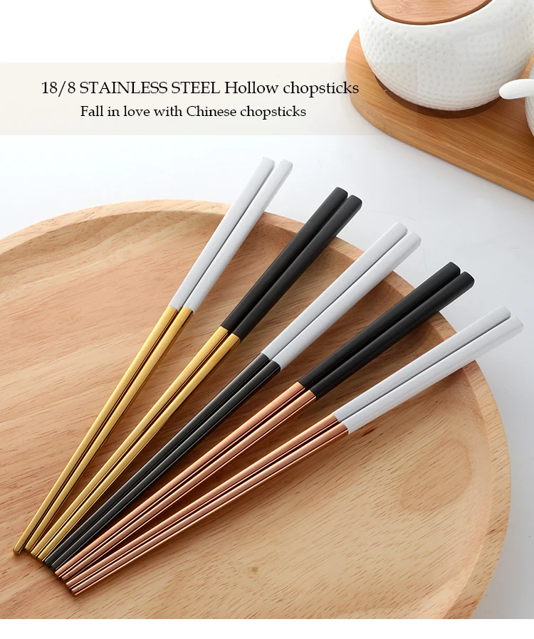 5 пар в Корейском стиле золотые палочки для еды высокого качества 18/10 из нержавеющей стали японские суши Чоп палочки длина 235 мм кухонные инструменты