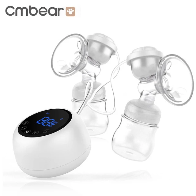 Светло-зеленый Cmbear Электрический молокоотсос мощный всасывающий детский молокоотсос USB молокоотсосы с двумя бутылочками аксессуары для грудного молока - Цвет: Светло-зеленый