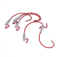 50 шт. Утяжеленные крючки для Червяков, рыболовные крючки с хвостовиком, рыболовные крючки, 4/0 5/0, 2 г, 3,5 г, рыболовные терминальные снасти