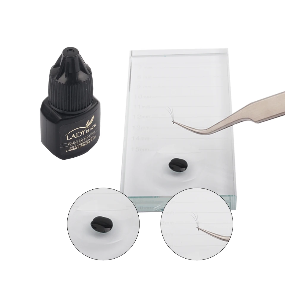 1 Bottle 5ml Lady Black Eyelash Extension Glue Fast Drying False Eyelash Extension Glue Over 6 Weeks Make Up Professional Tools