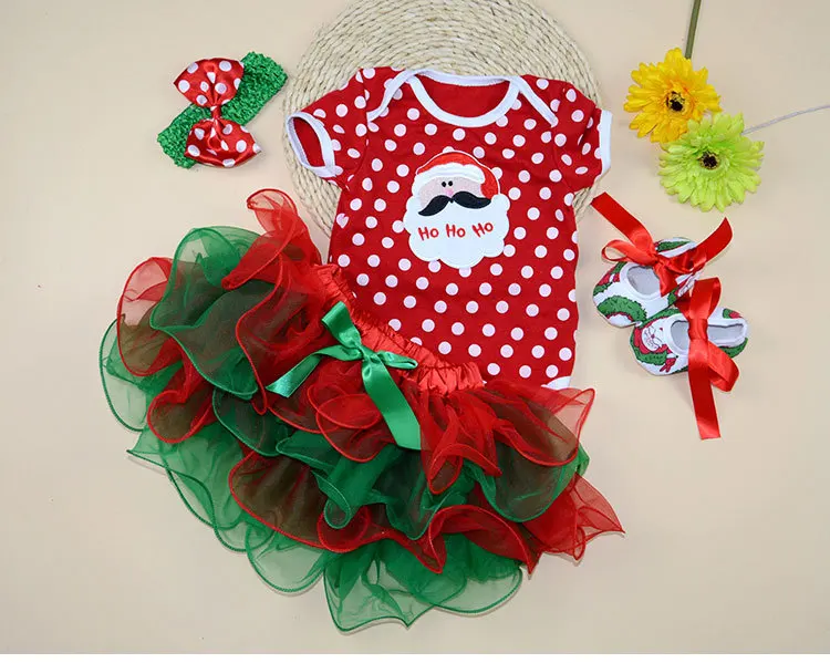 Комплекты для малышей фестиваль юбка комплект Roupas для Юбки для женщин Одежда для новорожденных Комплект Санта Клаус комплект для маленьких девочек одежда в горошек - Цвет: Santa Claus