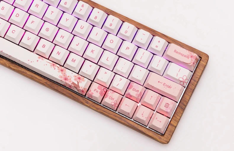 Colorway para Gh60 Cherry Profile Keycap Conjunto Grosso Pbt Plástico Sakura Flor Branco Rosa Xd64 Xd84 Xd96 Tada68 87 104 Dye Sub - Imagem 2