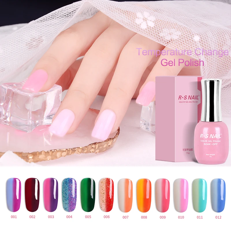 

RS NAIL Temperature Change Gel Nail Polish Thermal Gel Varnish Color Change Gellak Esmalte Permanente Vernis Semi Permanent 15ml