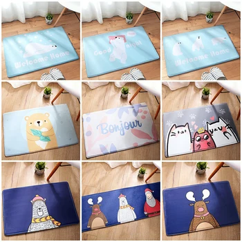 

Super Soft Modern Unique Cartoon Gray/Blue Bathroom Floor Mats Machine Washable Area Rug Non-slip Absorbent Carpet for Floor Mat