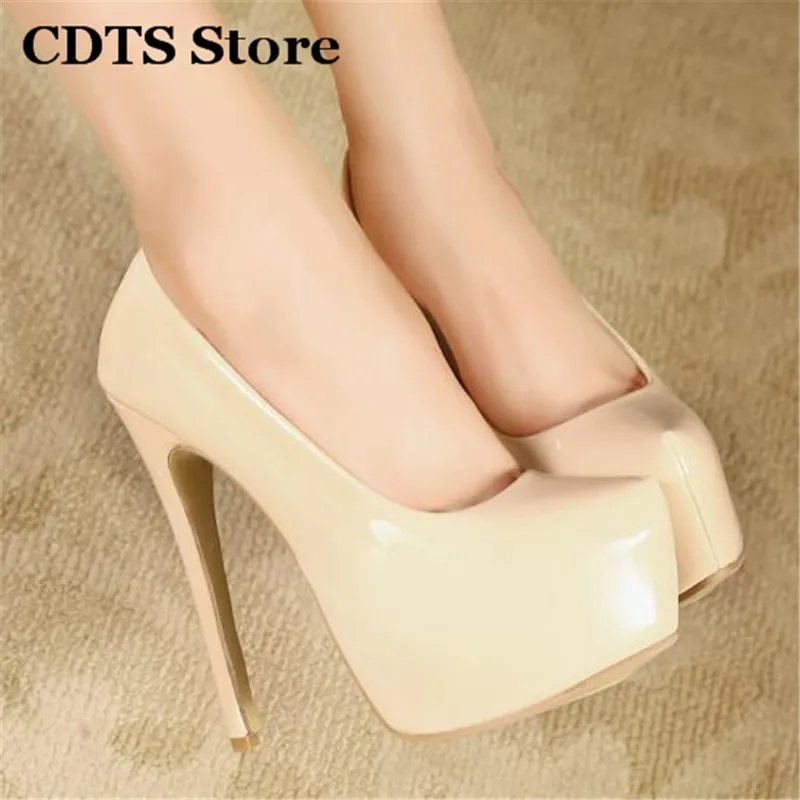 Crossdresser Plus:35-43 44 Spring/Autumn Stiletto 15cm thin high heels sexy Nightclub pumps women's wedding shoes zapatos mujer