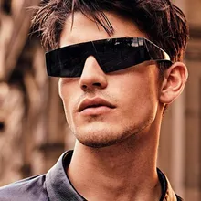 Унисекс крутые мужские черные Защитные солнцезащитные очки модные женские футуристические узкие Боковые солнцезащитные очки без оправы Квадратные Солнцезащитные очки женские UV400