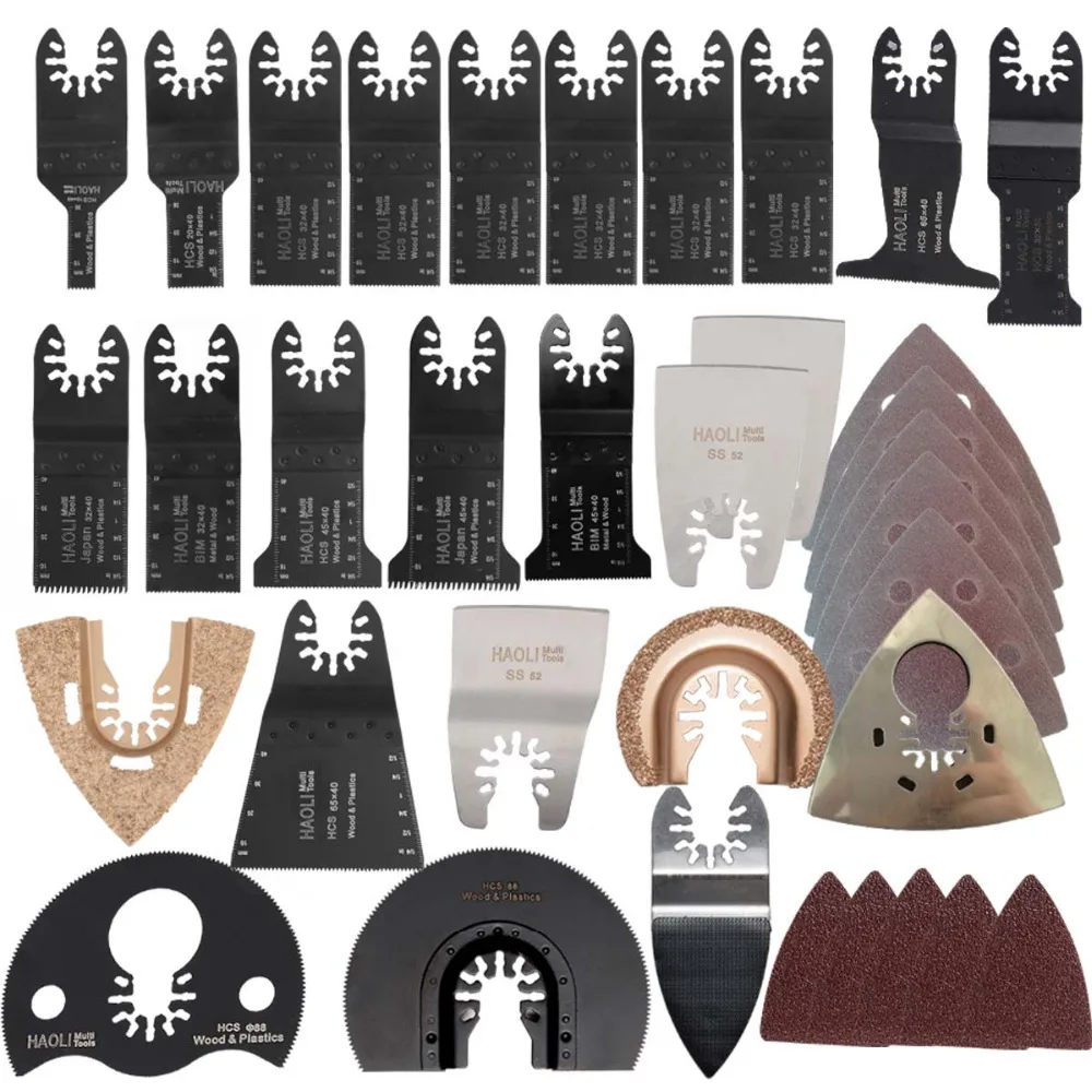 

100 pcs quick change oscillating tool saw blades and sanding papers for renovator power tools as Fein,Dremel,electric tools