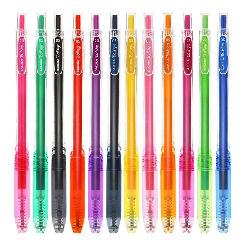 

Sakura Ballsign GBR Mulited Colors Gel Ink Pen BallPoint Pen hand-painted Pen 0.5mm 10 Colors for Chose Office and School Supply