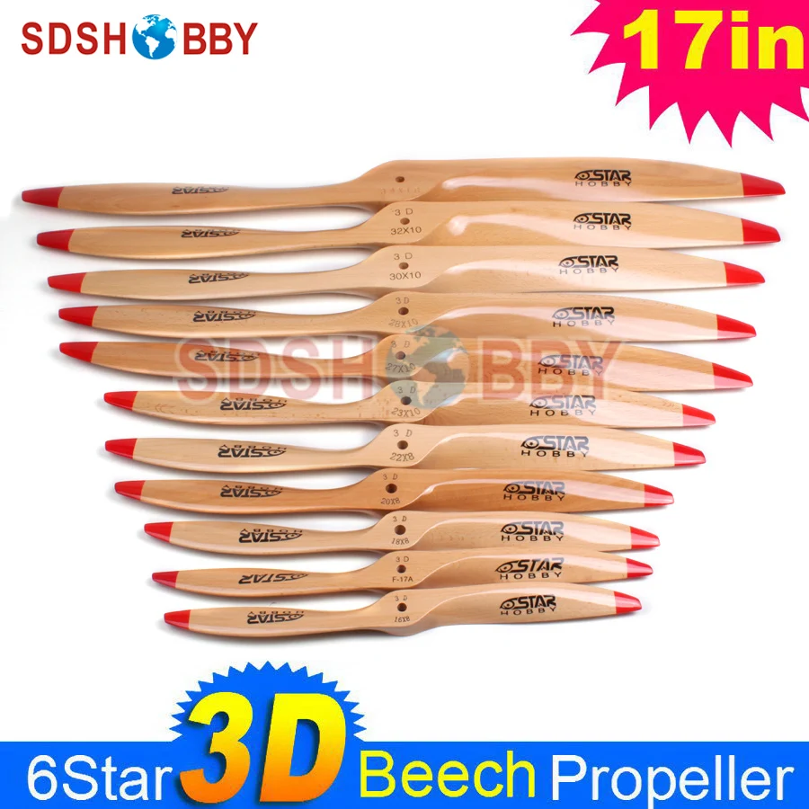 

1pc 6STARHOBBY 3D Wooden Propeller/ Beech Propeller 17A 17*8 17x8 for RC Gasoline/ Petrol Airplane