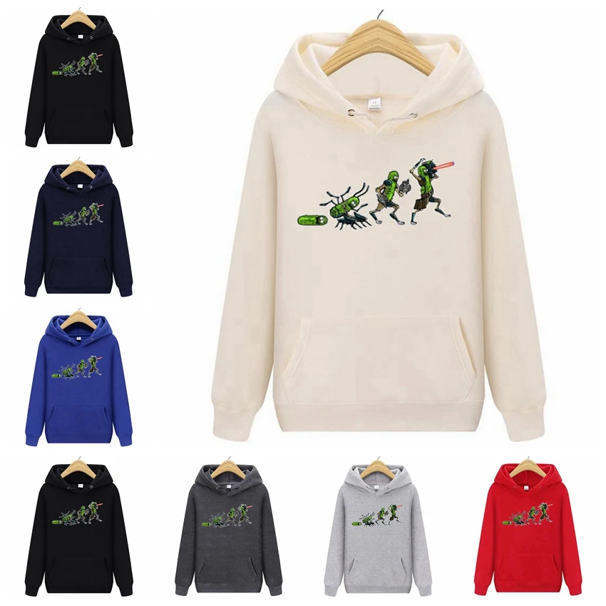 

Spring Hooded 7Color Games Comic Cartoon Ricka And Morty Men's Sweatshirts rick morty Men Evolution Pickle Women Game Hoodies 02