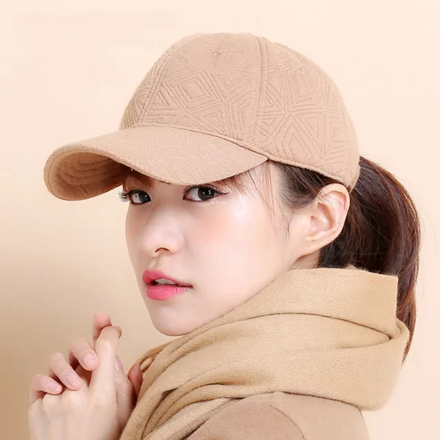 [AETRENDS] Winter baseball cap for women brand cap embossed pattern