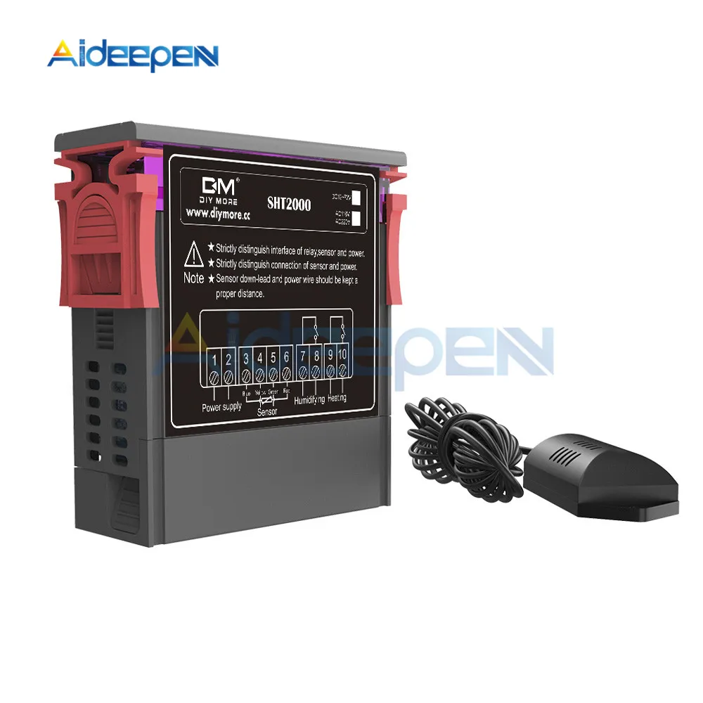 SHT2000 DC12V 24V AC 110 220V Цифровой термостат гумидистат регулятор температуры и