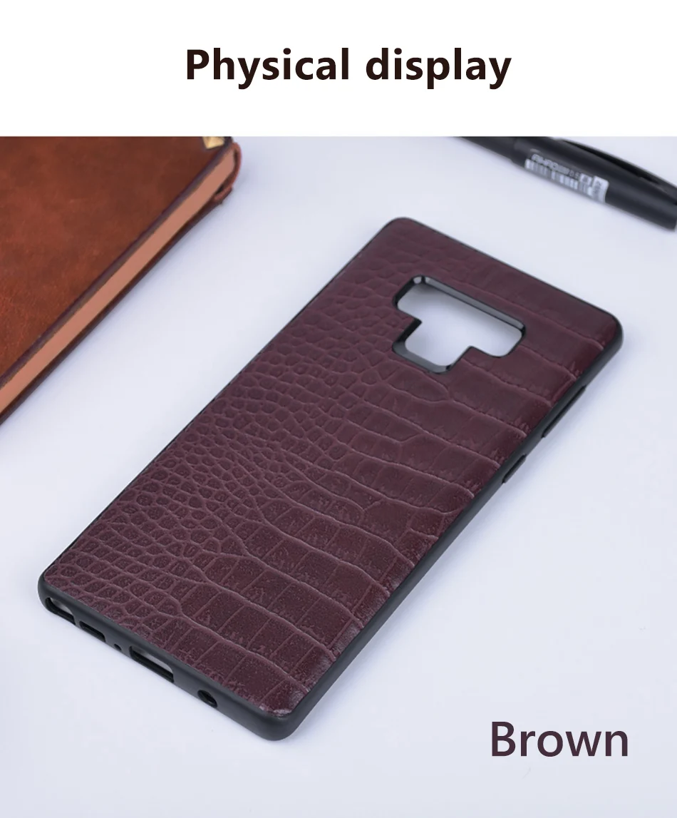!ACCEZZ Luxury Crocodile Skin Phone Case For Samsung Galaxy Note9 Cover Soft TPU Protective Shell Capa Coque PC Hard Frame Cases (8)