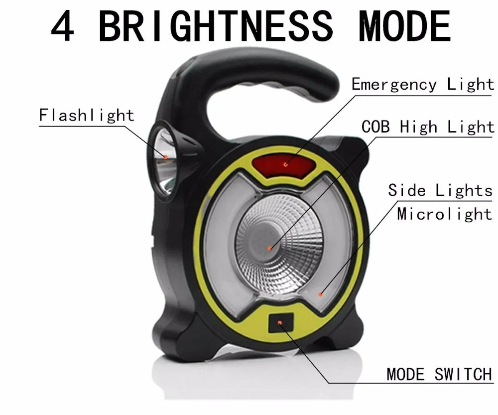 Chiclits Solar Light LED Camping Lamp Flashlight Portable 4 Modes Lamp With Hanging Hook Solar Night Light for Camping Hiking Hunting Emergency Fishing  (5)