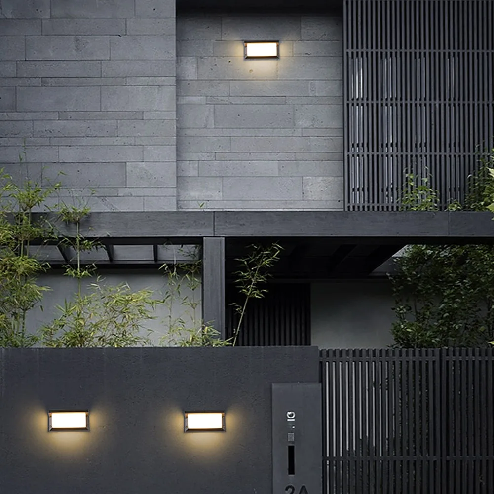 Conduziu a Luz da Parede Lâmpada de Rua Deco do Jardim do Pátio ao ar Livre do Sensor de Radar Luz da Varanda à Prova Quente Frio Branco d' Água Moderna Iluminação 18w - 8 Luminárias de parede externas
