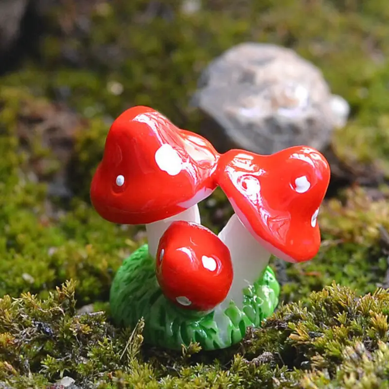1pcs Plant Micro DIY Fairy Accessory Stakes Craft Action Toy Figures Mini Resin Mushroom Miniature Toys New Arrival | Игрушки и хобби