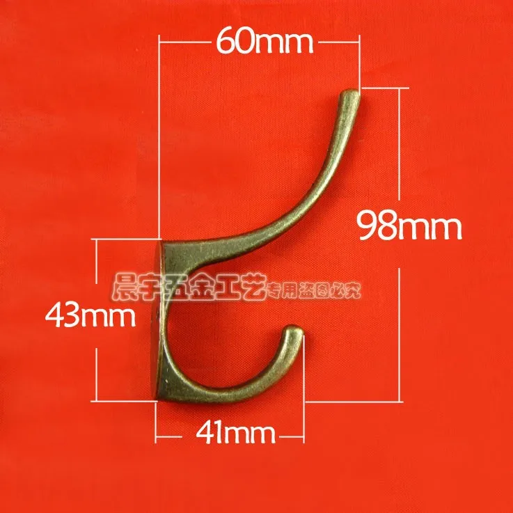 98*25 мм кованый крючок для одежды, один крючки для полотенец, вешалка для двери на стену, твердая винтажная бронзовая подвеска в форме шляпы, пальто, одежда, крючки для ключей