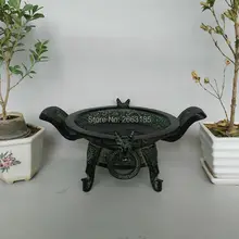 Free shipping Hot Sales New Chinese Antique Bronze Art Decor Dragon phoenix Pattern Lucky Cornucopia Basin Home Decoration