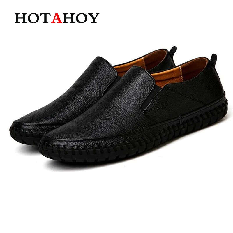 

Big Size Men Genuine Leather Casual Shoes Slip on Black Shoes Real Leather Loafers Mens Moccasins Shoes Italian Designer Shoes