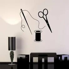 Scissors Vinyl Wall Stickers Home Decorate Removable Sewing Tailor Wall Decals For Fashion Designer Atelier New