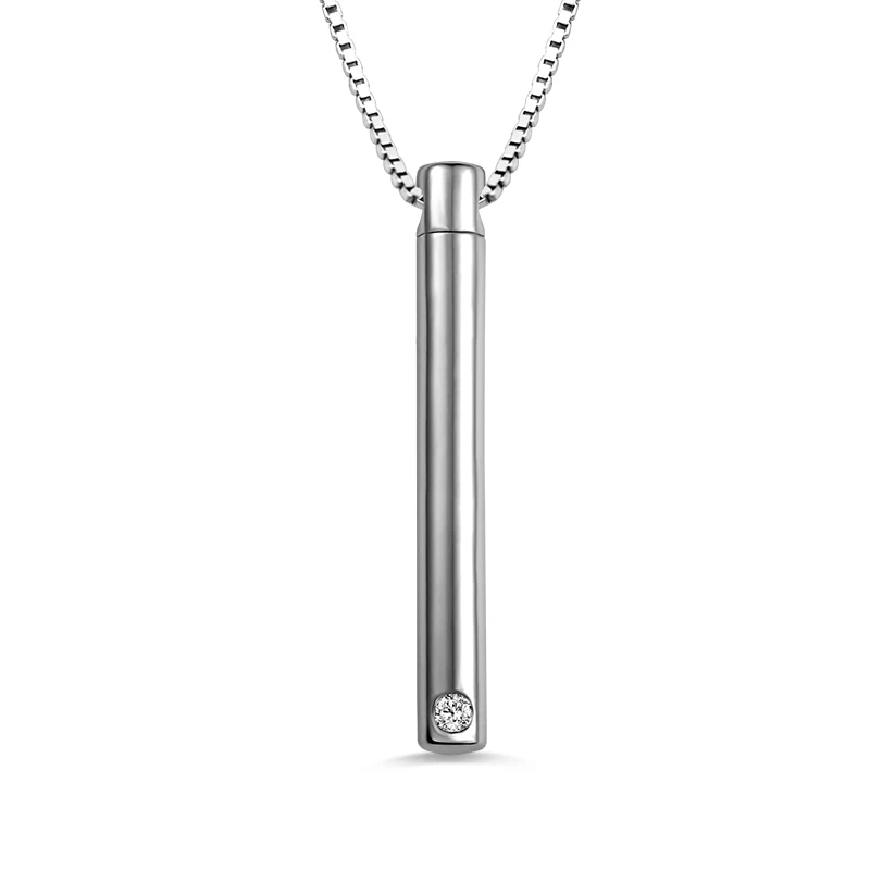 

AILIN Personalized Keepsake Memorial Necklace With Birthstone Bar Urn Pendant For Ashes