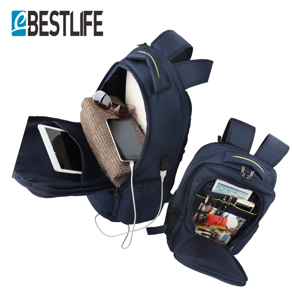 Рюкзак BESTLIFE мужской и женский с usb зарядкой рюкзак для ноутбука 15 6 защитой от