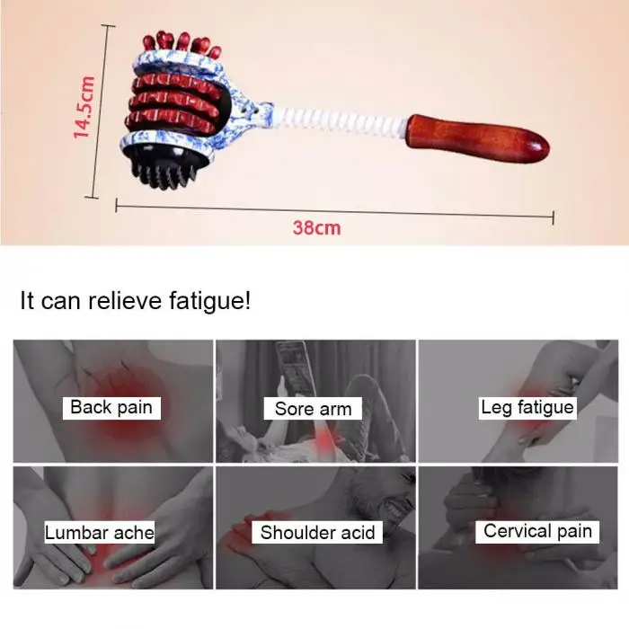Молот для тела с ручным роликом массажер с деревянной ручкой расслабляющий массажный инструмент для шеи руки плеча задней ноги все