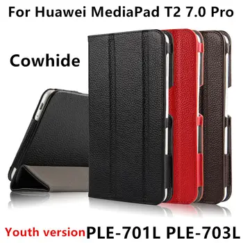 

Case Cowhide For Huawei MediaPad T2 7.0 Pro Smart cover Genuine Leather Protective Case For Youth PLE-703L PLE-701L Protector