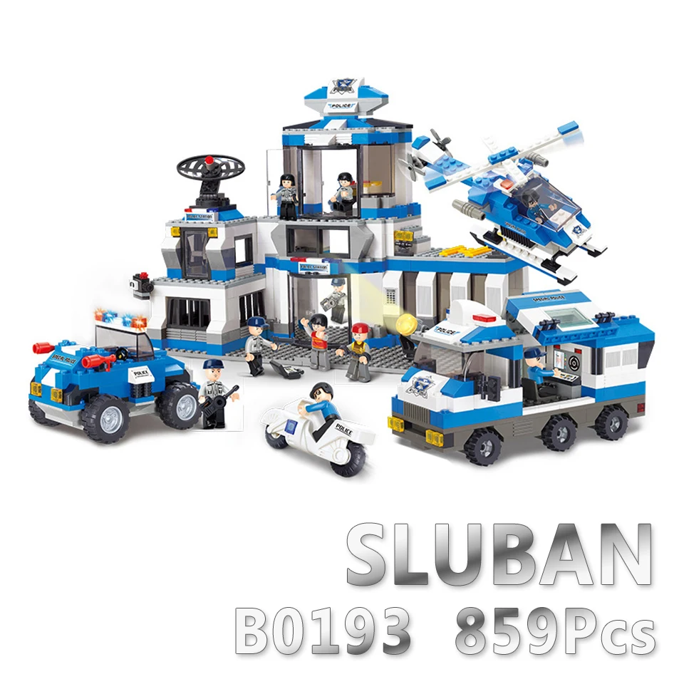 

Sluban Model Building Compatible B0193 859pcs Model Building Kits Classic Toys Hobbies City SWAT Corps