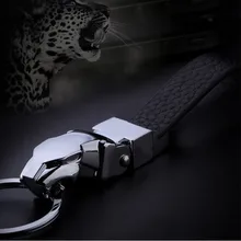 Высококачественный брелок для ключей, Стильный Леопардовый автомобильный брелок для jaguar Audi porsche renault, брелок для мужчин, кожаная Подвеска со шнурком