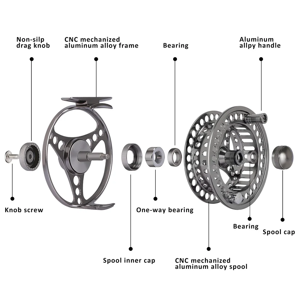 Goture Высокое Качество Fly Fishing Reel 3/4 5/6 7/8 Сменных Fly Reel 2+ 1BB 1: 1 Алюминиевого Сплава рыболовные Снасти Рыболовные Снасти нахлыстом катушка