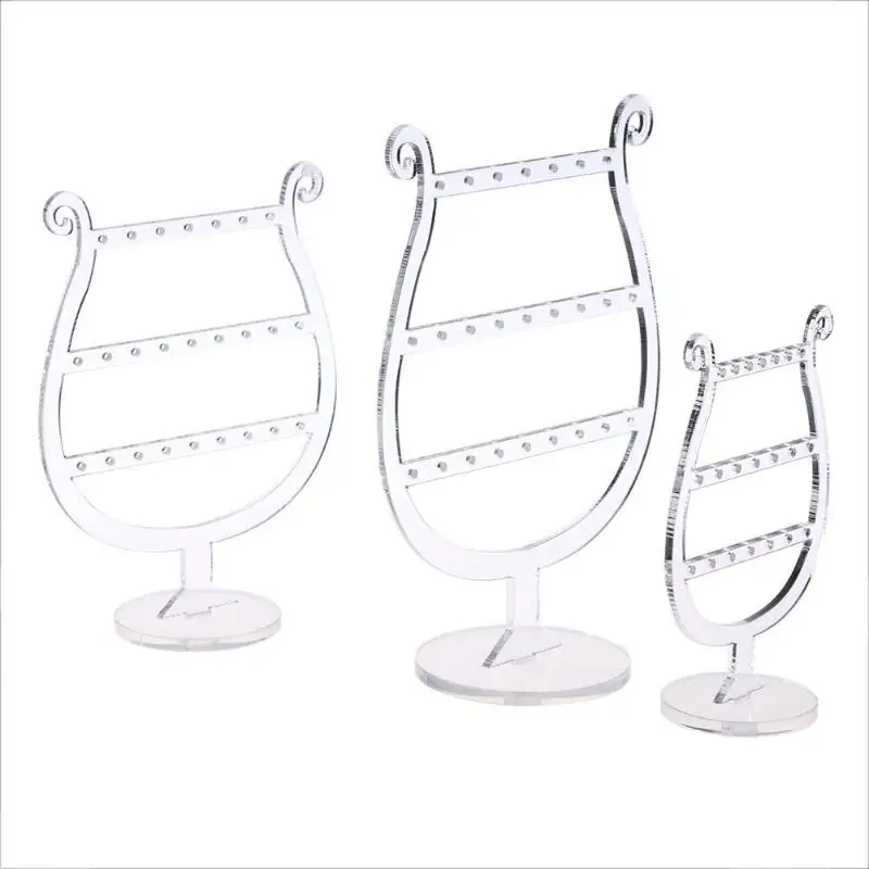 

3pcs Crystal Acrylic Earrings Ear Studs Jewelry Holder Display Stand Set