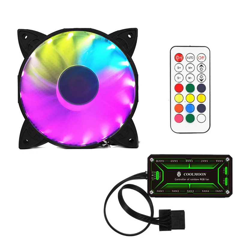 Чехол для компьютера охлаждающий вентилятор светильник RGB Регулируемая